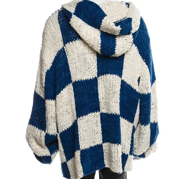 THE ELDER STATESMAN: Men's Hand Knit Squares Hoodie - S/XS - Picture 2 of 6